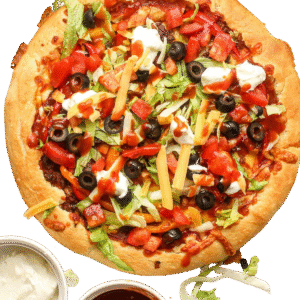 Veggie Taco <span>Salsa Sauce, Veggie Ranch, Fresh Letter, Fresh Tomato, Onions, Cheddar Chees<.span>